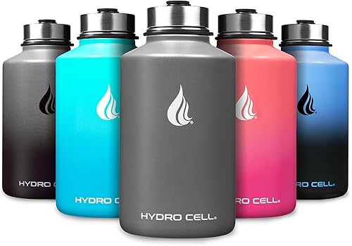 Miniatura 83 de HYDRO CELL Botella de agua aislada de acero inoxidable con pajilla, para bebidas frías y calientes, frasco de vacío de metal con tapa de rosca y