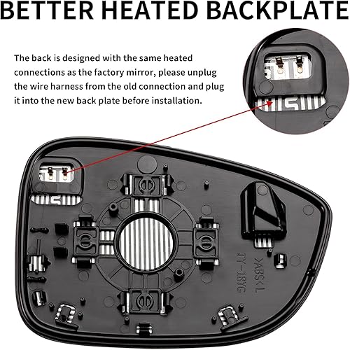 Miniatura 4 de Espejo lateral del conductor de repuesto para Honda Accord 2018 2019 2020 2021 2022  Espejo lateral izquierdo, espejos retrovisores de vidrio con