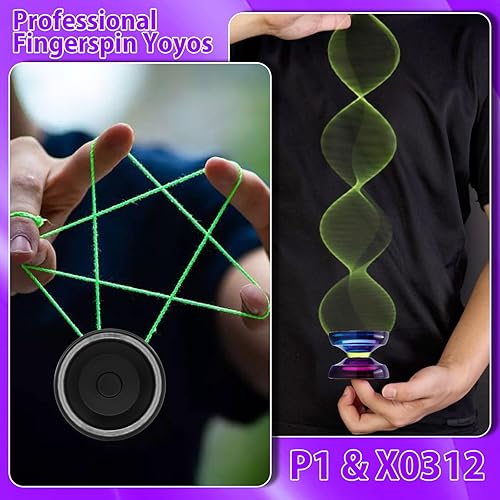 Miniatura 5 de YOYOSTUDIO Yoyo Yoyo profesional que no responde para niños de 8 a 12 años, yoyo profesional para adultos, trucos de giro de dedos, yoyo para