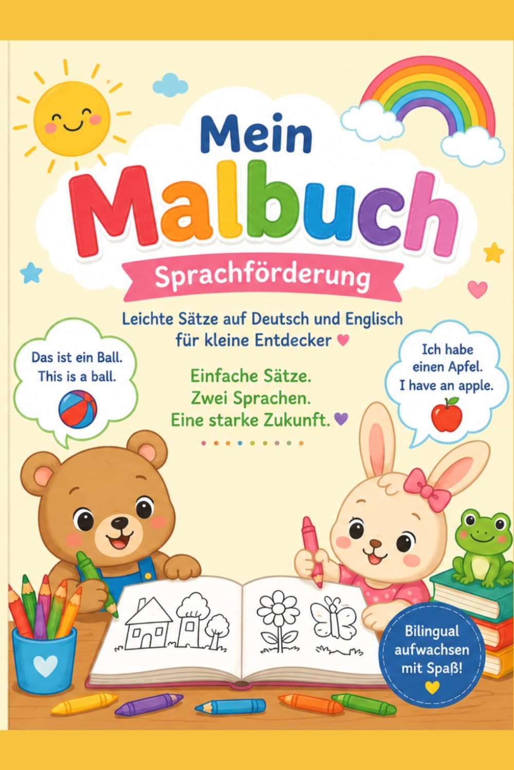 Mein erstes Bilinguales Malbuch: Sprachförderung für Kleinkinder ab 2 Jahren- Deutsch & Englisch