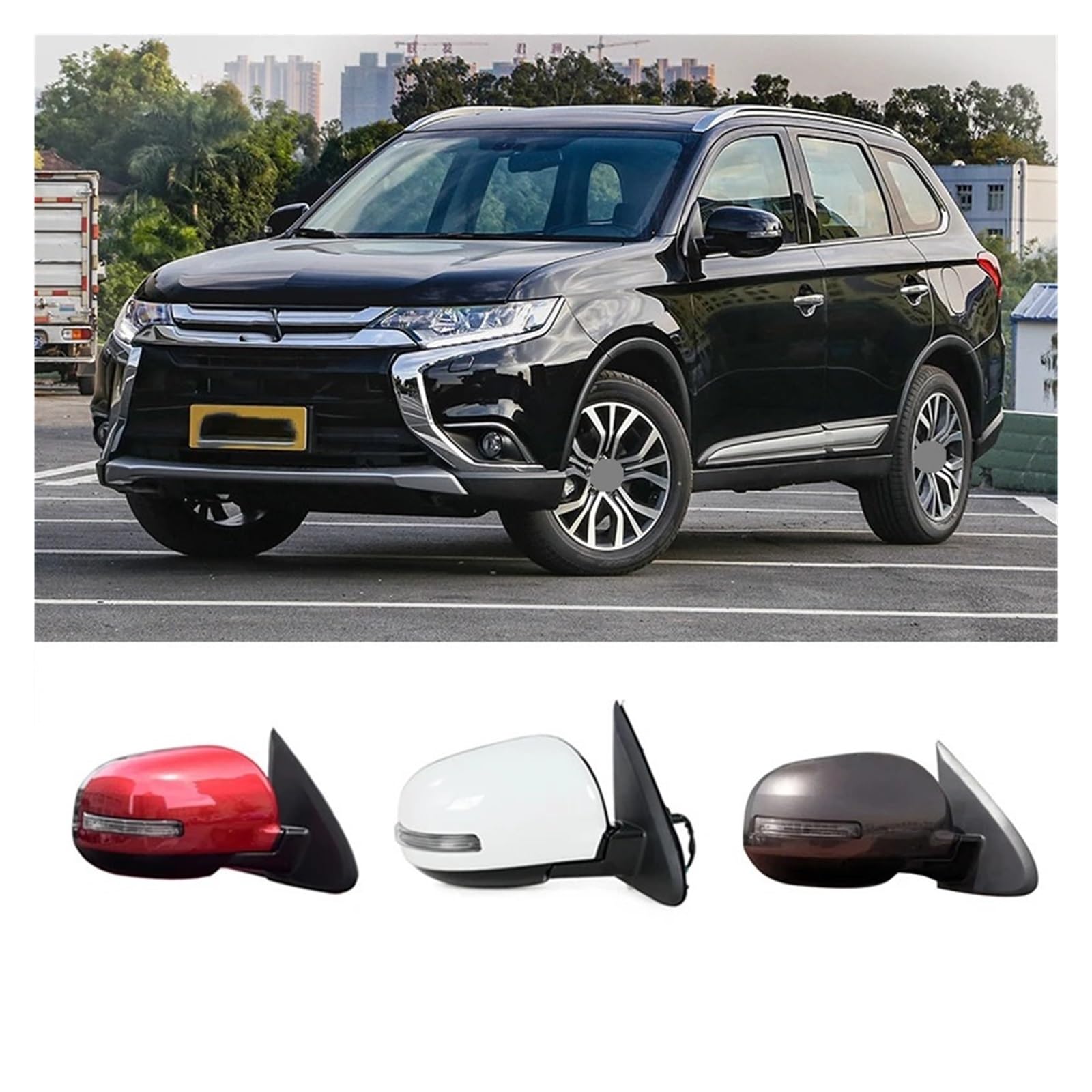 Car Rearview Mirror Assembly Accessories Auto Side Mirror Reflector Led Turn Signal Lights Compatible For Mitsubishi Outlander 2013-2020 — view 2