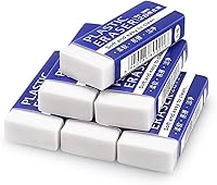 Tamaki 12 Pack Large White Erasers for School, Office & Art Drawing - Latex-Free, Smudge-Free Pencil Erasers