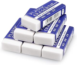 Tamaki 12 Pack Large White Erasers for School, Office & Art Drawing - Latex-Free, Smudge-Free Pencil Erasers