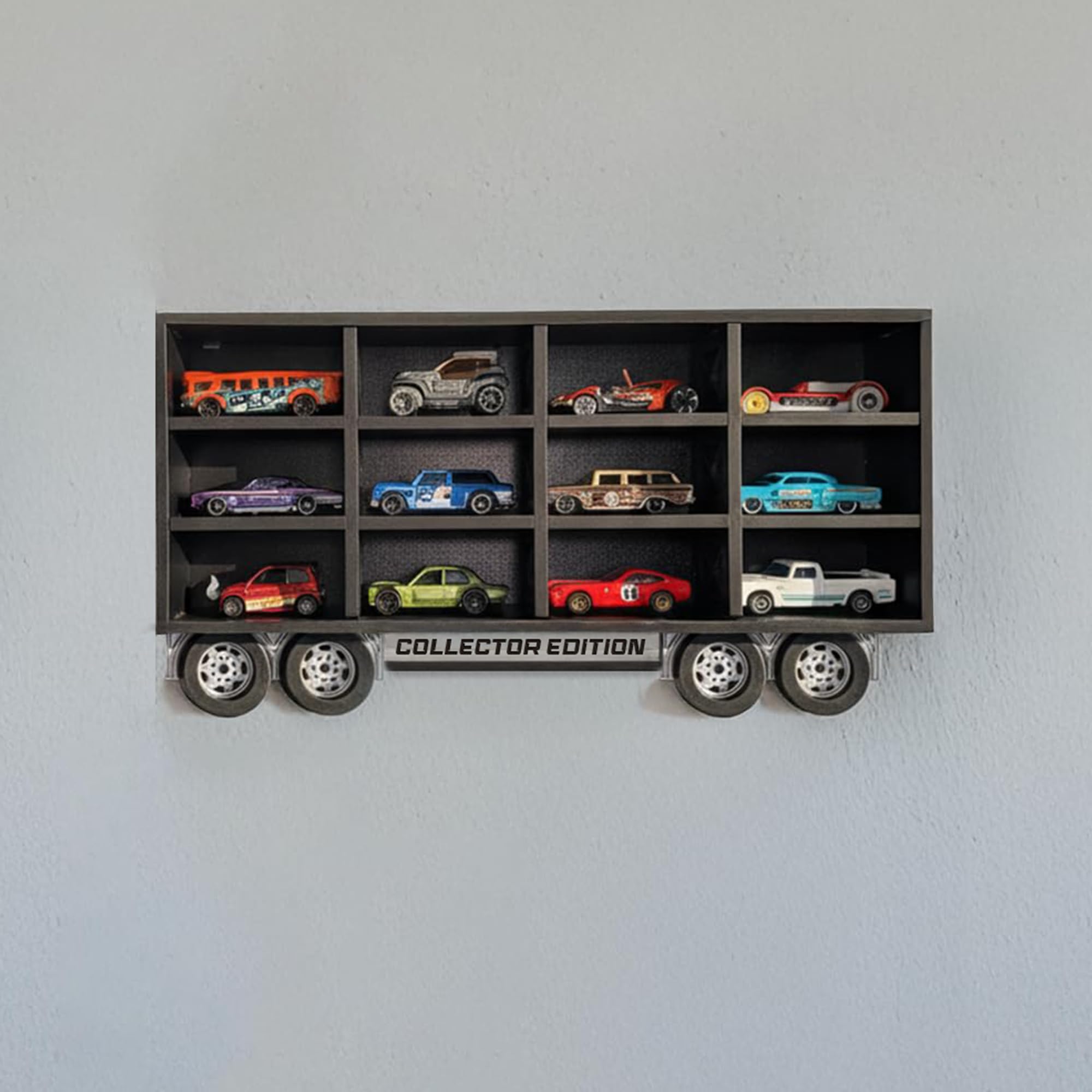 Hot Wheels Truck Display Case Extension | 12 Car Add‑On Module for Truck Display | Modular Wall Mount Diecast Car Organizer-image-38
