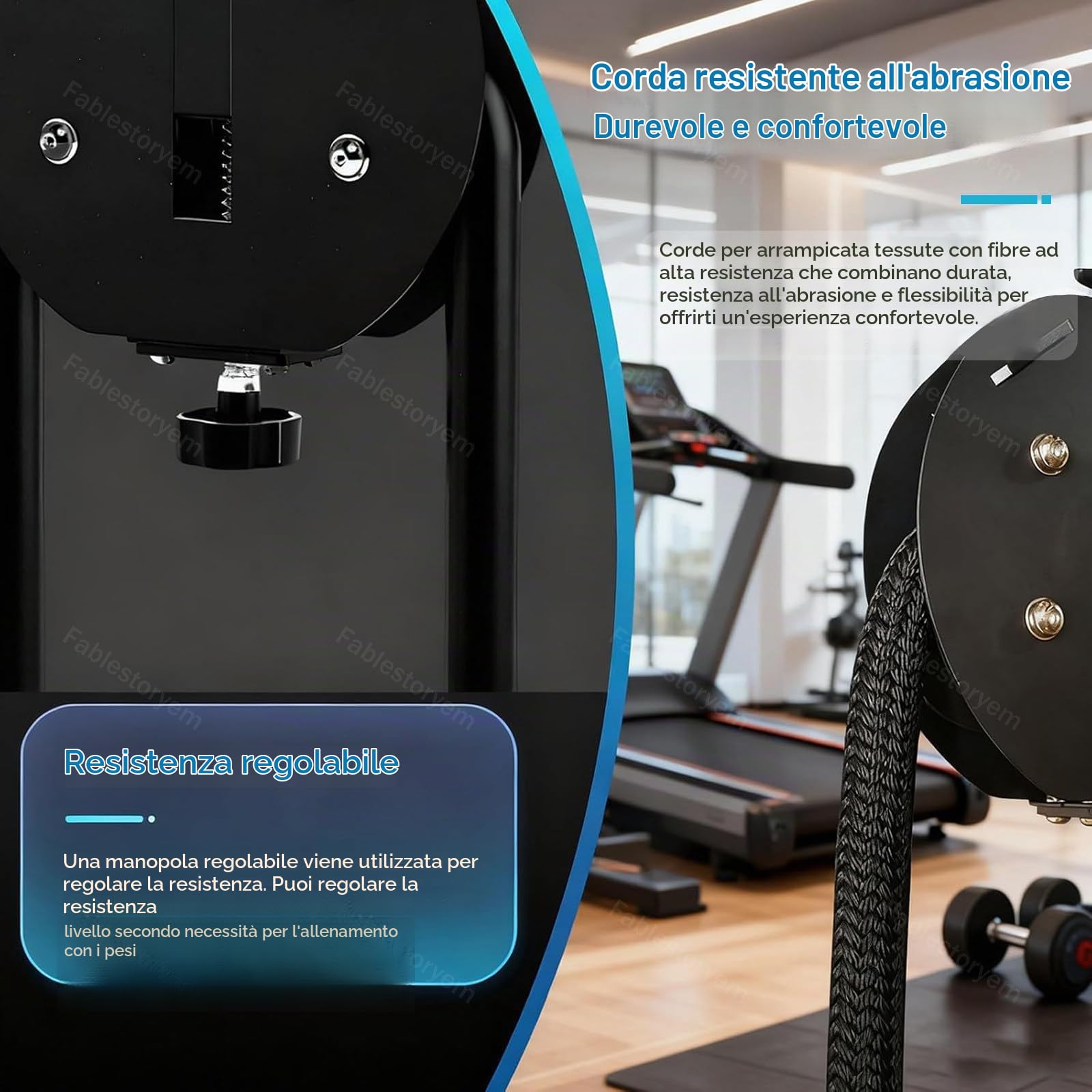 Endless Rope Trainer, Portable Cable Pulley System, Pulley Cable Machine System with Adjustable Resistance, Home Gym Equipment, for Grip, Arms, Back, Body Coordination Exercises Red