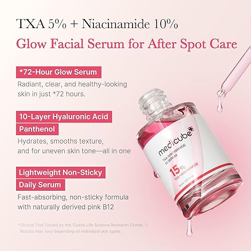 Miniatura 2 de medicube TXA+Niacinamida 15% Glow Suero facial para el cuidado después de las manchas  Cuidado diario de la piel coreano todo en uno  Cuidado