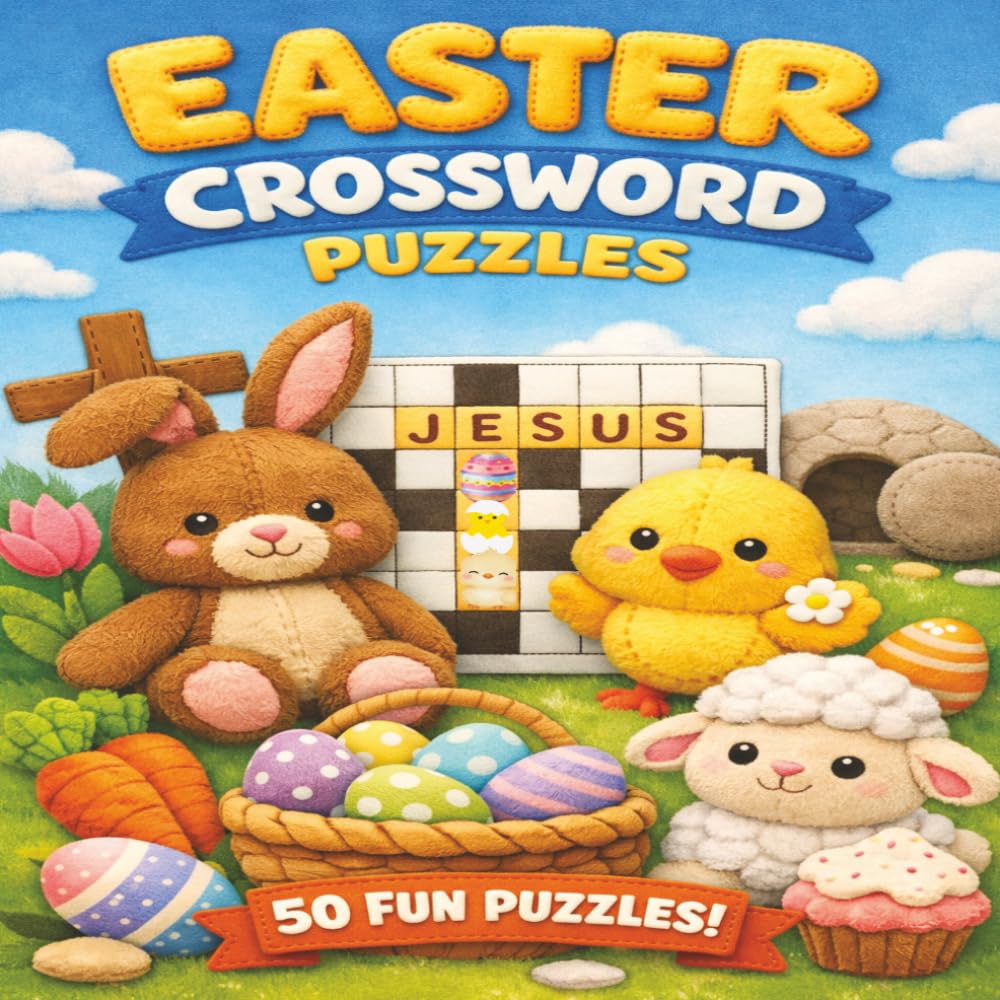 Easter Crossword Puzzle: 50 Fun & Engaging Puzzles, Test Your Brain Sharpness, for Relaxation & Mental Alertness