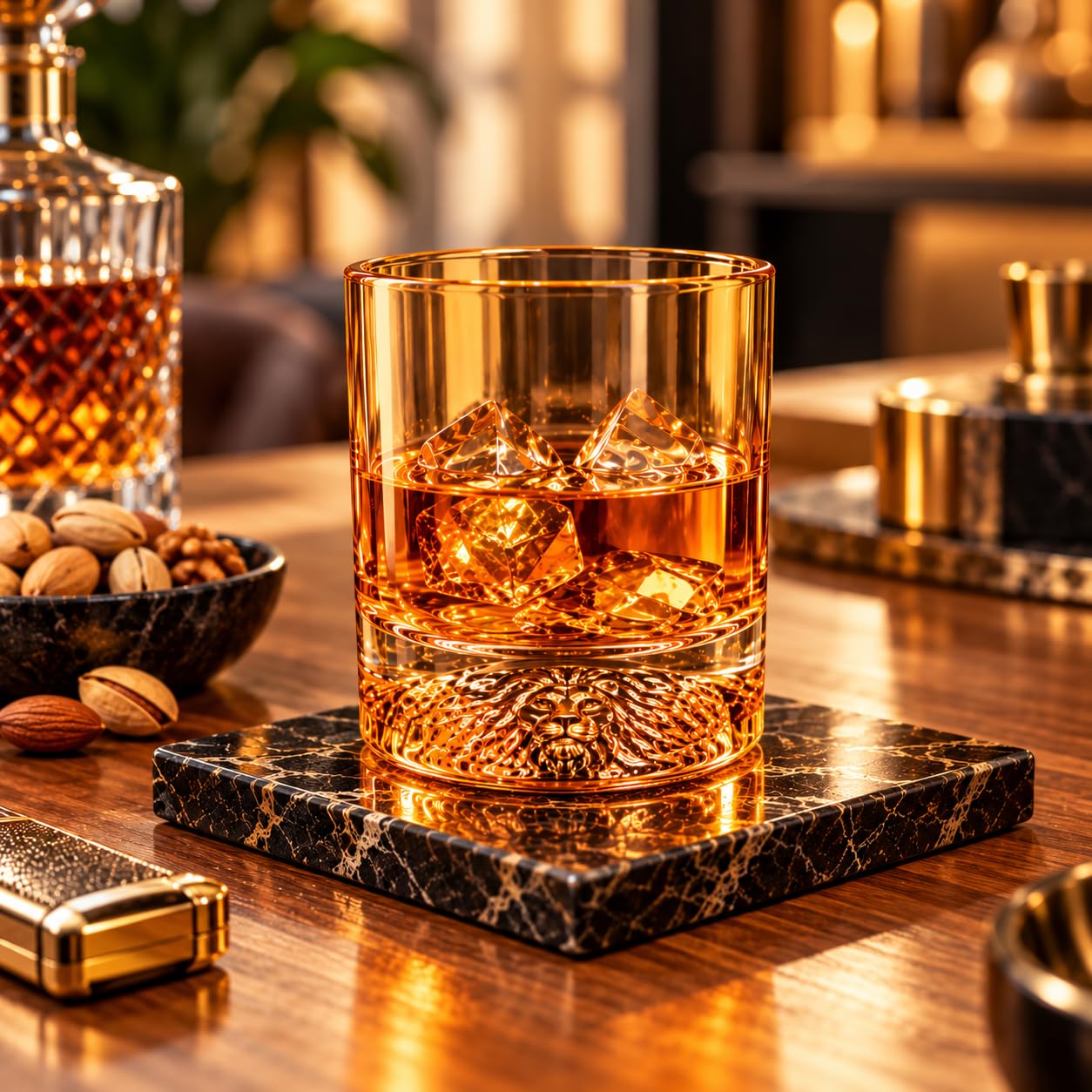 LED Revolving Whiskey Glasses - Rotating Crystal Tumblers -10
