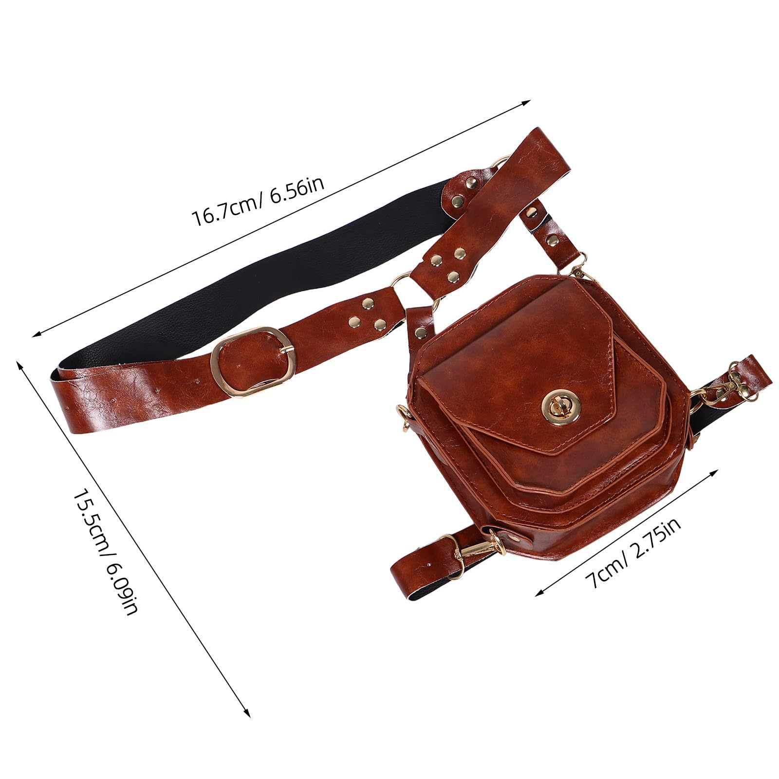 Tofficu 5 Stück Vintage Mittelalterliche Gürteltasche aus Kunstleder mit Schutzfunktion und Verschleißfestigkeit für Partys und Festivals im Steampunk Ritterstil für Damen