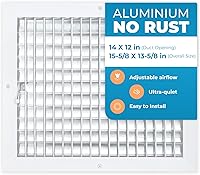 Vista 12 de Cubiertas de ventilación de aire de aluminio de 6 x 4 pulgadas (apertura de conductos) para rejilla de aire acondicionado de pared, cubierta