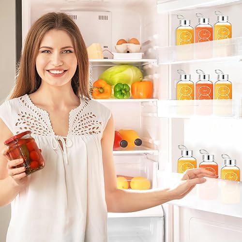 Miniatura 6 de Zubebe 20 botellas de agua reutilizables de 10 onzas, botellas transparentes a granel con tapas de acero inoxidable a prueba de fugas, botellas