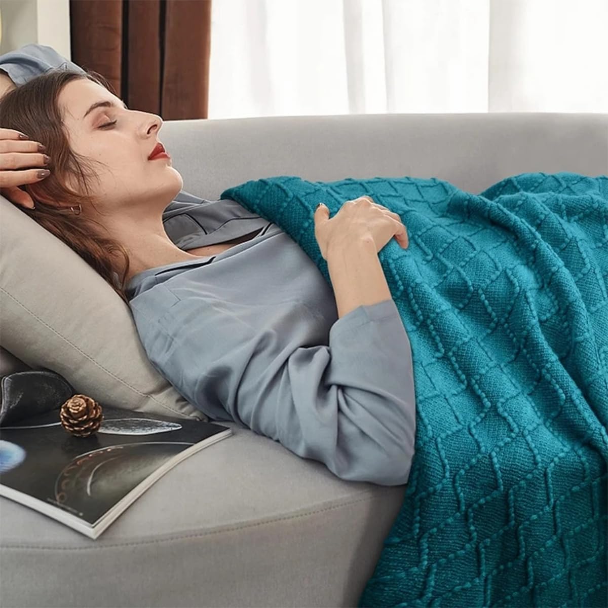 Personalized Throw Blanket with Multiple Names，Knitted Throw Blanket Personalized，Throw Blankets for Bed Boho，Throw Blanket for Couch (Embroidery Name,130 * 230CM)