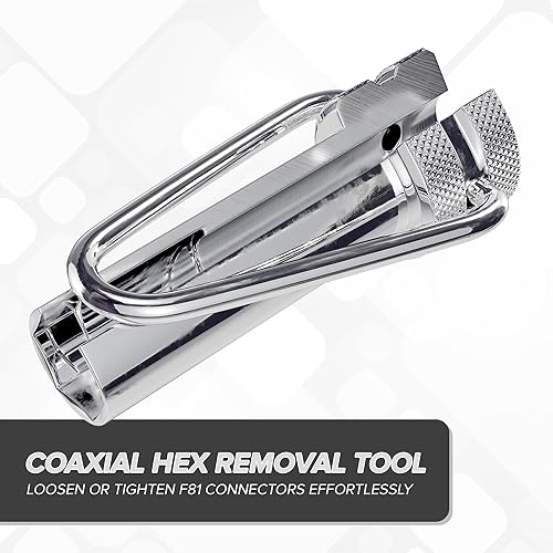 Miniatura 2 de THE CIMPLE CO Herramienta coaxial, llave de seguridad coaxial, adaptador de escudo y extracción de filtro, llave de bolsillo, apriete y afloje los