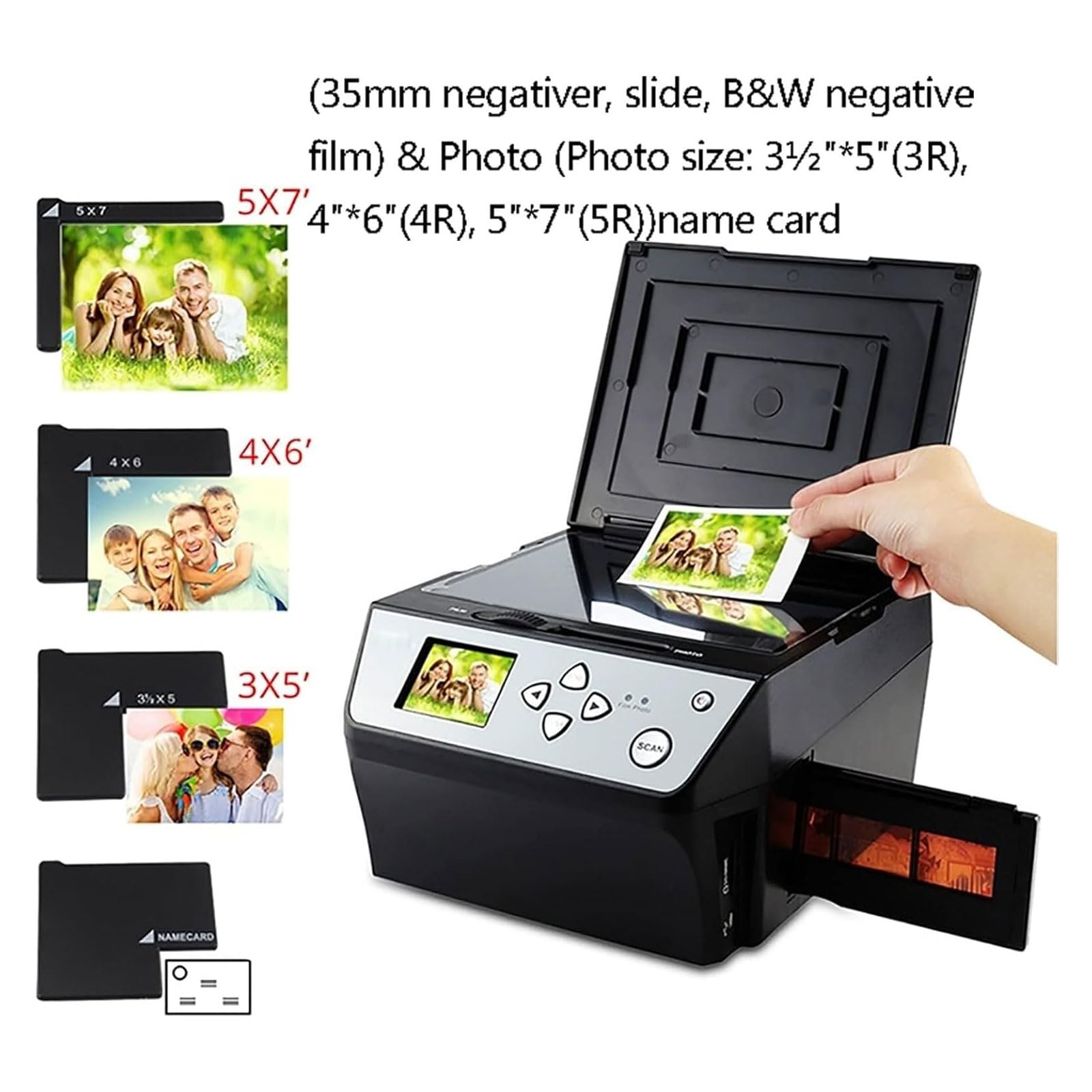 Escáner de diapositivas de 22 MP, convierte diapositivas y negativos de 35 mm (135, 110 y 126) a fotos digitales JPG. Escáner de película de alta resolución de 2,4 pulgadas. Compatible con salida USB
