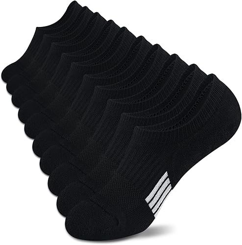 Amutost - Calcetines invisibles deportivos para mujer con acolchado en el tobillo, corte bajo, 5-6 pares