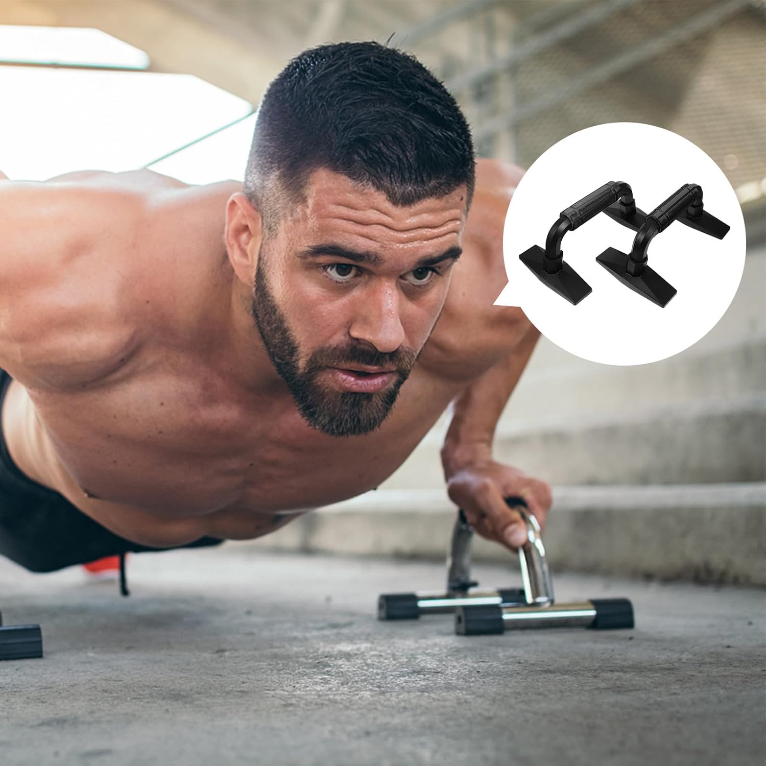 Housoutil Push-up Stands Arm Strength Training Equipment 2pcs H-shaped Fitness Push-up Brackets Home Exercise Tool for Chest Workout and Bodyweight Training