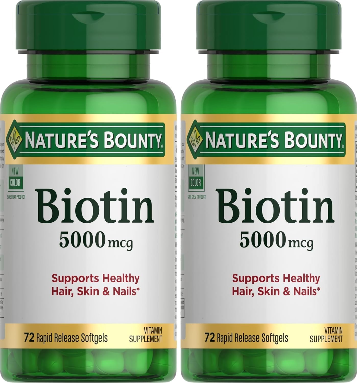 Super Potency Biotin 5000mcg - 72 softgels (Pack of 2)