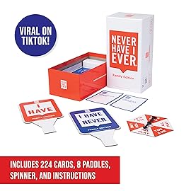 Never Have I Ever | Hilarious Family Card Game with Fun Questions & Crazy Stories | Perfect for Kids, Teens & Adults | Great for Game Nights & Parties | Includes I Have & I Have Never Paddles!