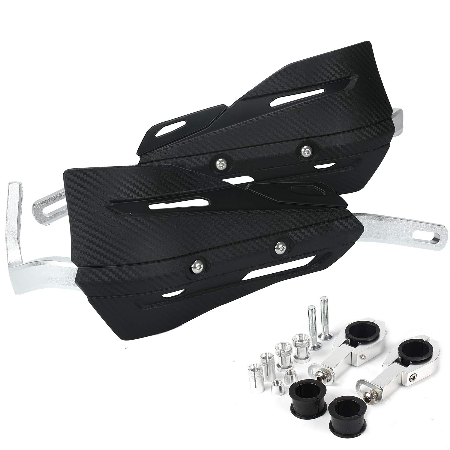 Hand Guards Dirt Bike Handguards Upgrade Black Aluminum Brush Bar Universal Motorcycle Hand Guard Bark Busters for ATV Quad CR CRF YZF KXF RMZ BSE Motorcross Pit Bike Racing KAYO (Black)