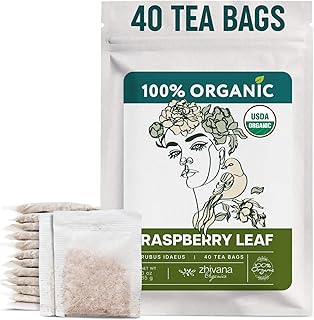 Organic Raspberry Leaf Tea Bags (40 TeaBags) - Red Rasberry Leaf Tea for Womens Cramps, Hormone Balance, Fertility – Te de Hoja de Frambuesa Roja