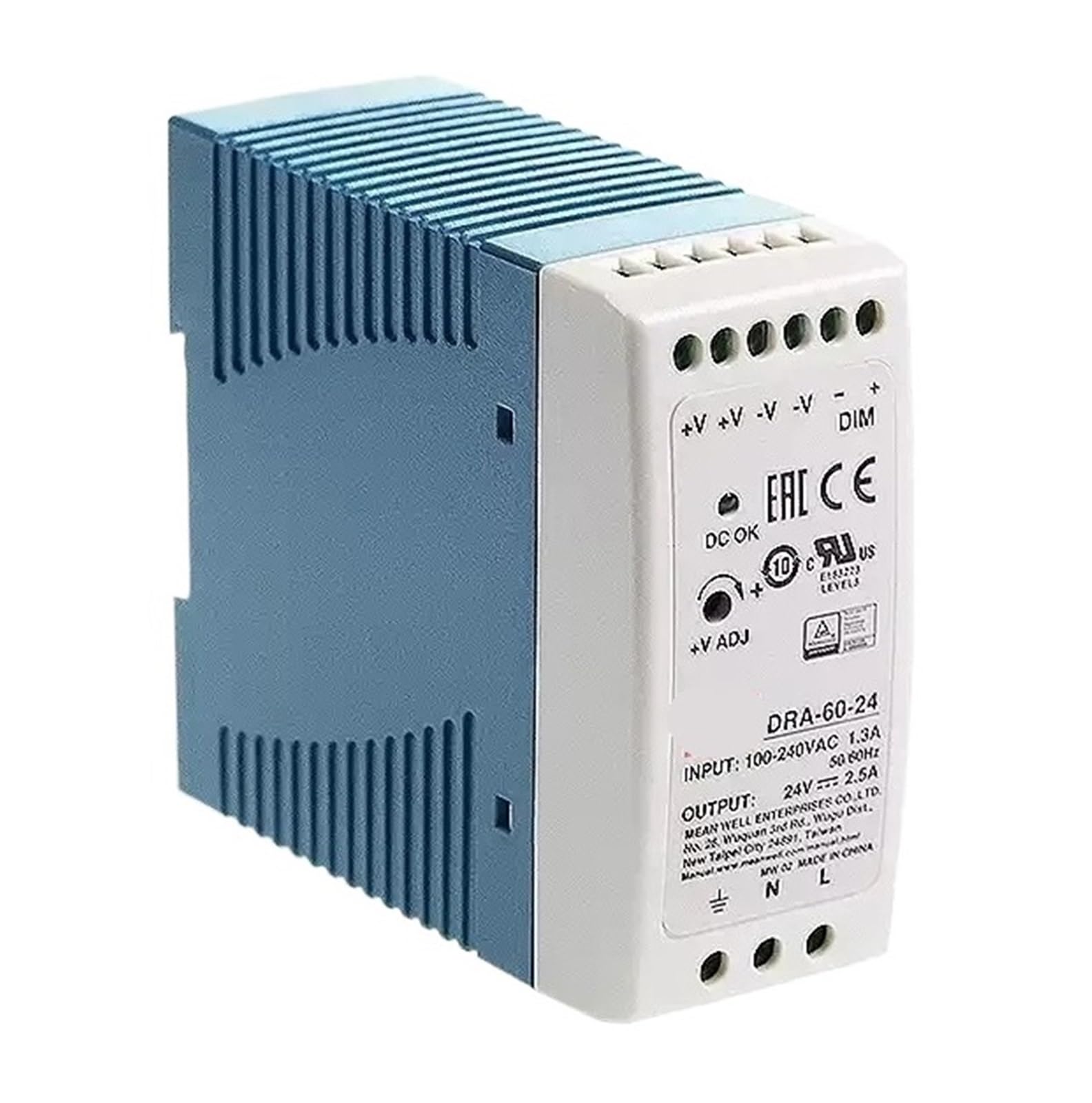 DRA-60-24 alimentation rail DIN 60W assure la continuité de vos automatismes