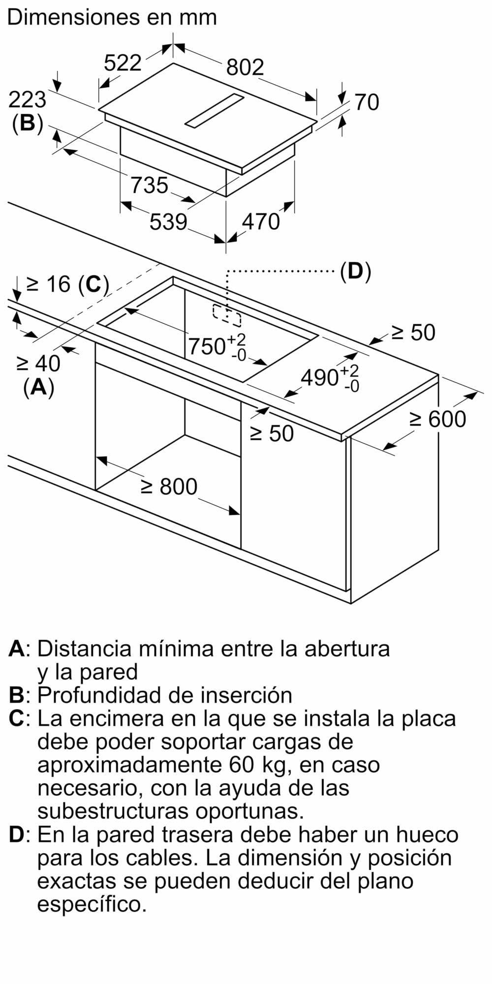Balay, Placa de Inducción con extractor integrado, negro mate, 3EBC989MH
