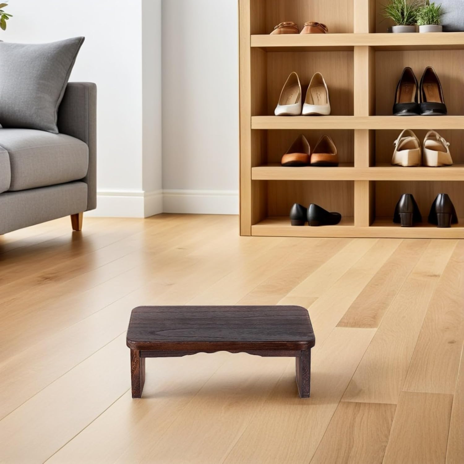 PRETYZOOM Wooden Bench Stool Solid Wood Prayer Bench Non-Folding Legs Portable Zen Stool and Church Worship Sitting