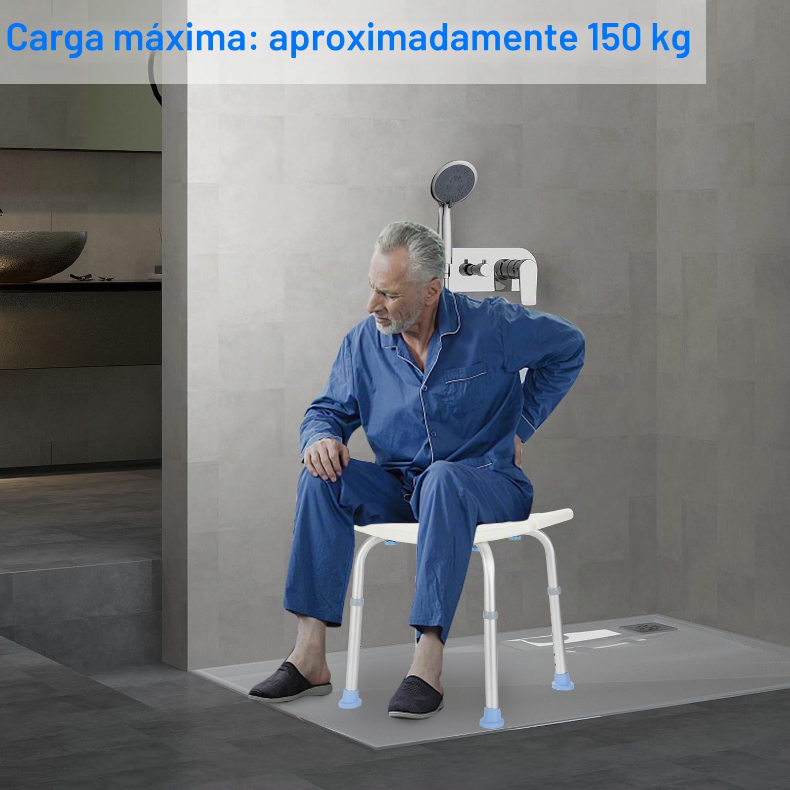 Taburete de Ducha,Antideslizante Stable Taburete de baño,Altura Ajustable Silla de Ducha Personas Mayores, para Baño para Embarazadas, Discapacitados,YUSKDSI