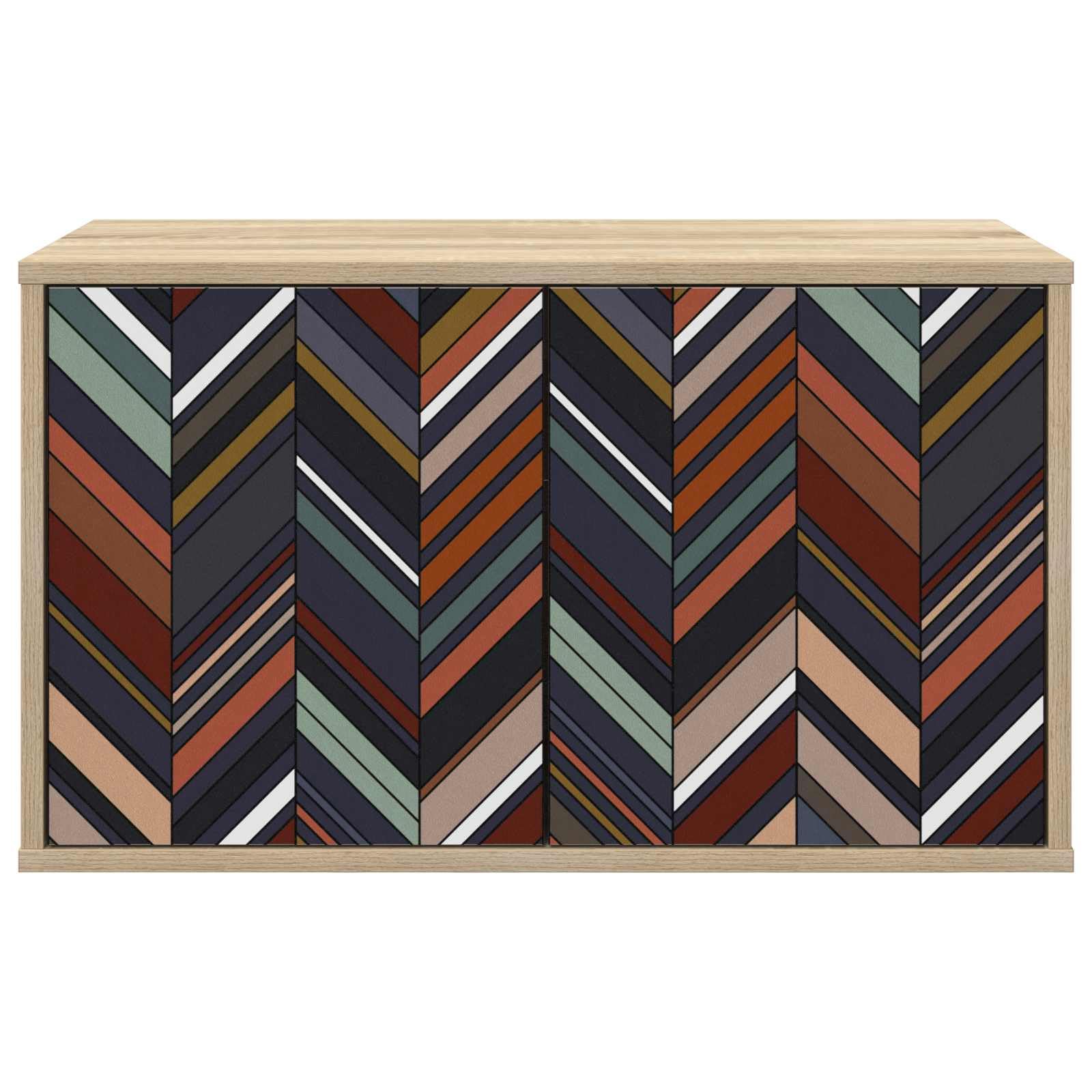 Hothingwell Szafka pod telewizor ścienny OMMEN 69 x 33 x 40 cm | Drewno konstrukcyjne, przestronne przechowywanie, dekoracyjny wzór, łatwe czyszczenie