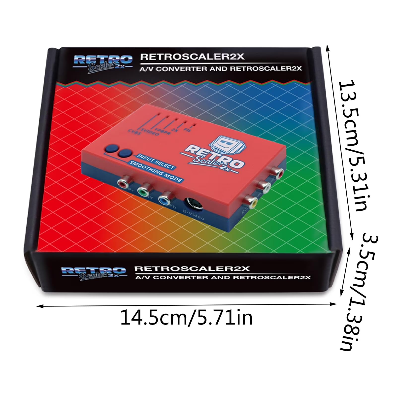 RetroScaler2x AV/SV/YPBPR a HDMI Convertitore Supporta Modalità Filtro e Pass-through, Adattatore per Videogiochi Line-Doubler per console di gioco retrò PS2 N64 NES Dreamcast Saturn MD1 NGC SFC