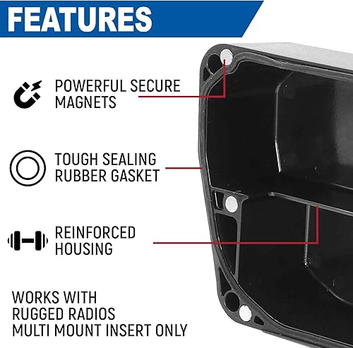 Miniatura 3 de Rugged Radios Cubierta magnética de radio para insertos de montaje múltiple todoterreno - Cuenta con imanes fuertes y sello de goma