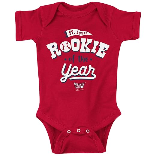 St. Louis Baseball Fans. Rookie of the Year Red Onesie (Onesie, 6 Month)