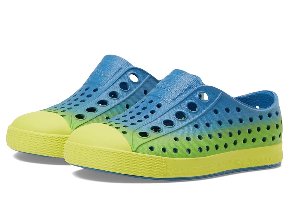 Native Shoes Kids Jefferson Sugarlite Ombre (Toddler) (Vallarta Blue/Pickle Green/Vallarta Snap Ombre) Kid's Shoes INTERNATIONAL SHIPPING