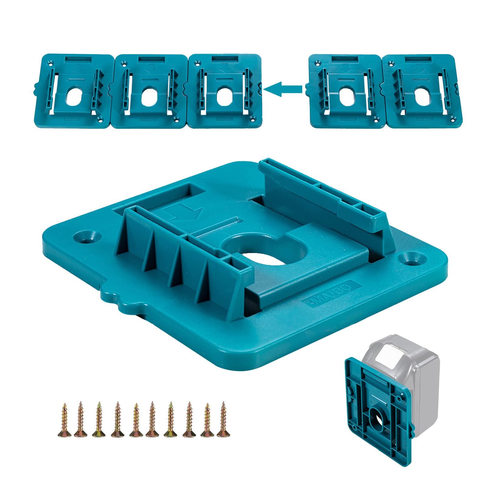 Crivnhar 5 Pack Battery Holder for Makita 18V Battery Mounts Dock Holder Fit for BL1860 BL1850 BL1840 BL1830(w/10 Screws)