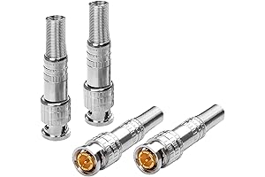 YAODHAOD 4 Pack Solderless RG59 RG6 BNC Compression Connector, Screw On and...