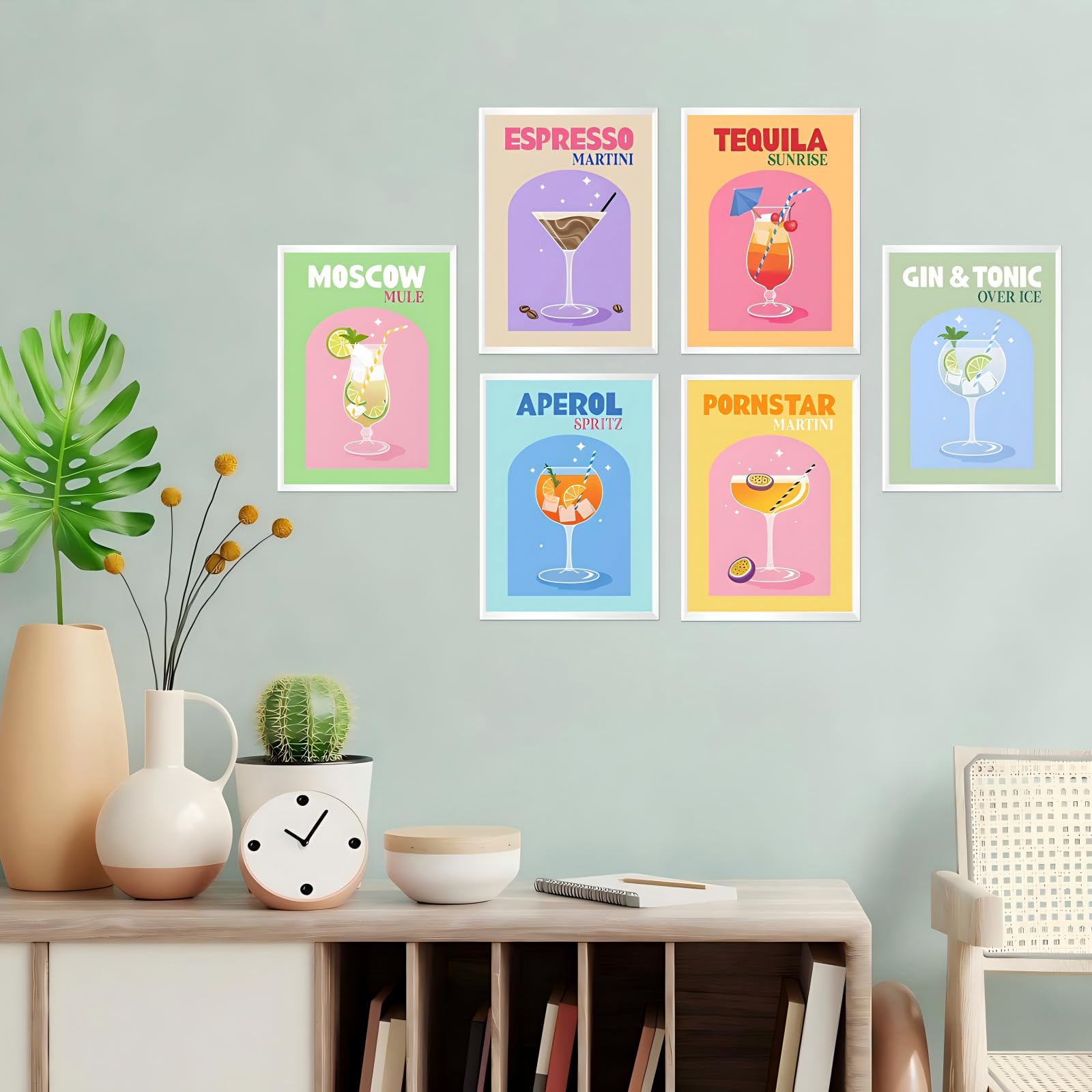 Bellatoi 6 pcs Diamond Painting Kit Completo, Diamond Painting Cocktail per Adulti e Bambini, Kit di Pittura Diamanti per Decorazione Della Camera da Letto e Del Soggiorno