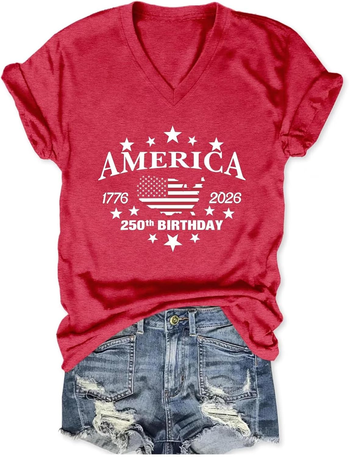 USA Anniversary 1776-2026 250th Birthday T-Shirt Women...