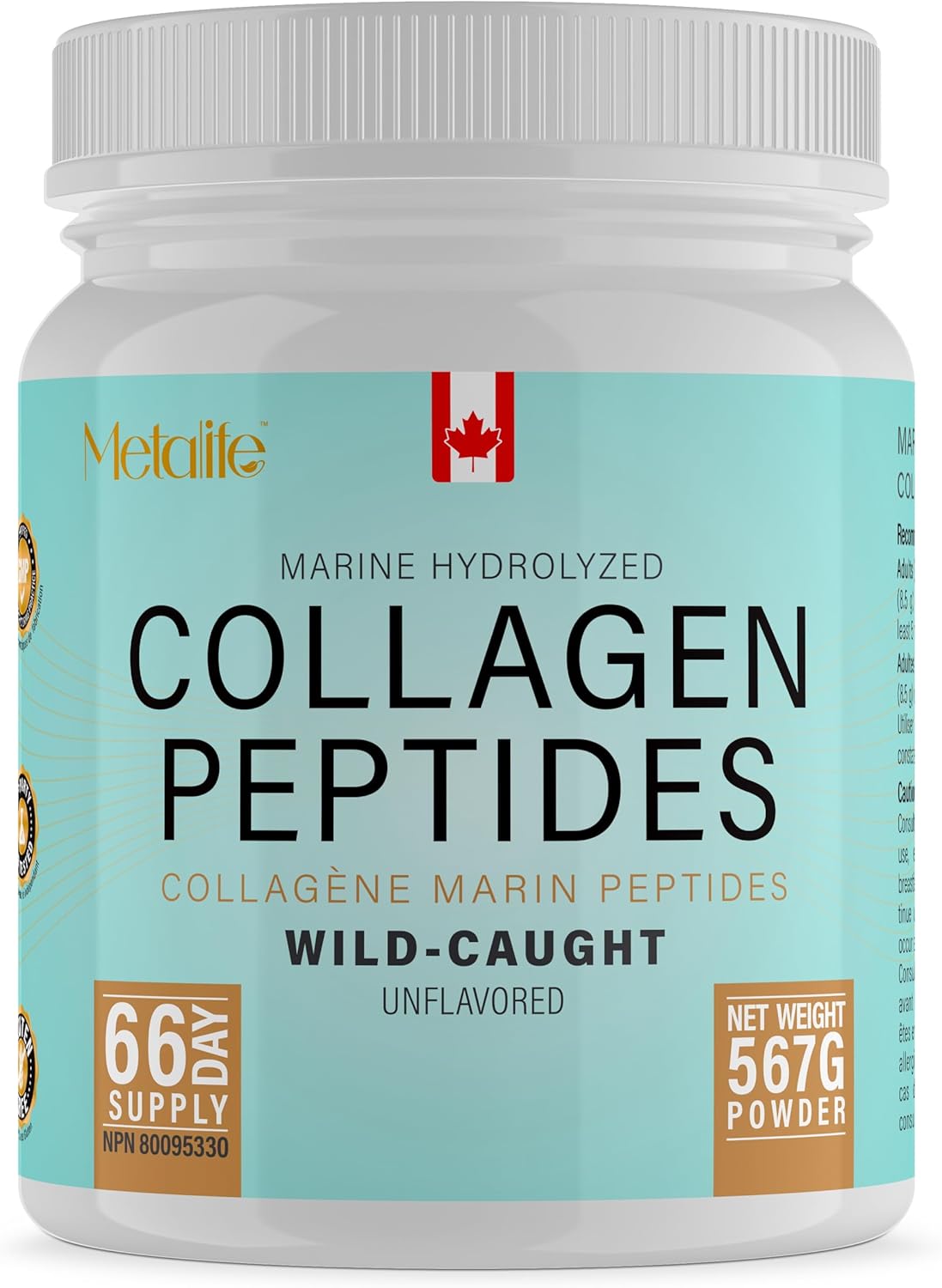 Marine Collagen Powder 567g, 66 Servings, Hydrolyzed Collagen Peptides, Wild-Caught Fish, Unflavored, Made in Canada, Supports Joints, Skin, Hair & Nails, Premium Protein Supplement for Women & Men Marine Collagen Powder 567g, 66 Servings, Hydrolyzed Collagen Peptides, Wild-Caught Fish, Unflavored, Made in Canada, Supports Joints, Skin, Hair & Nails, Premium Protein Supplement for Women & Men