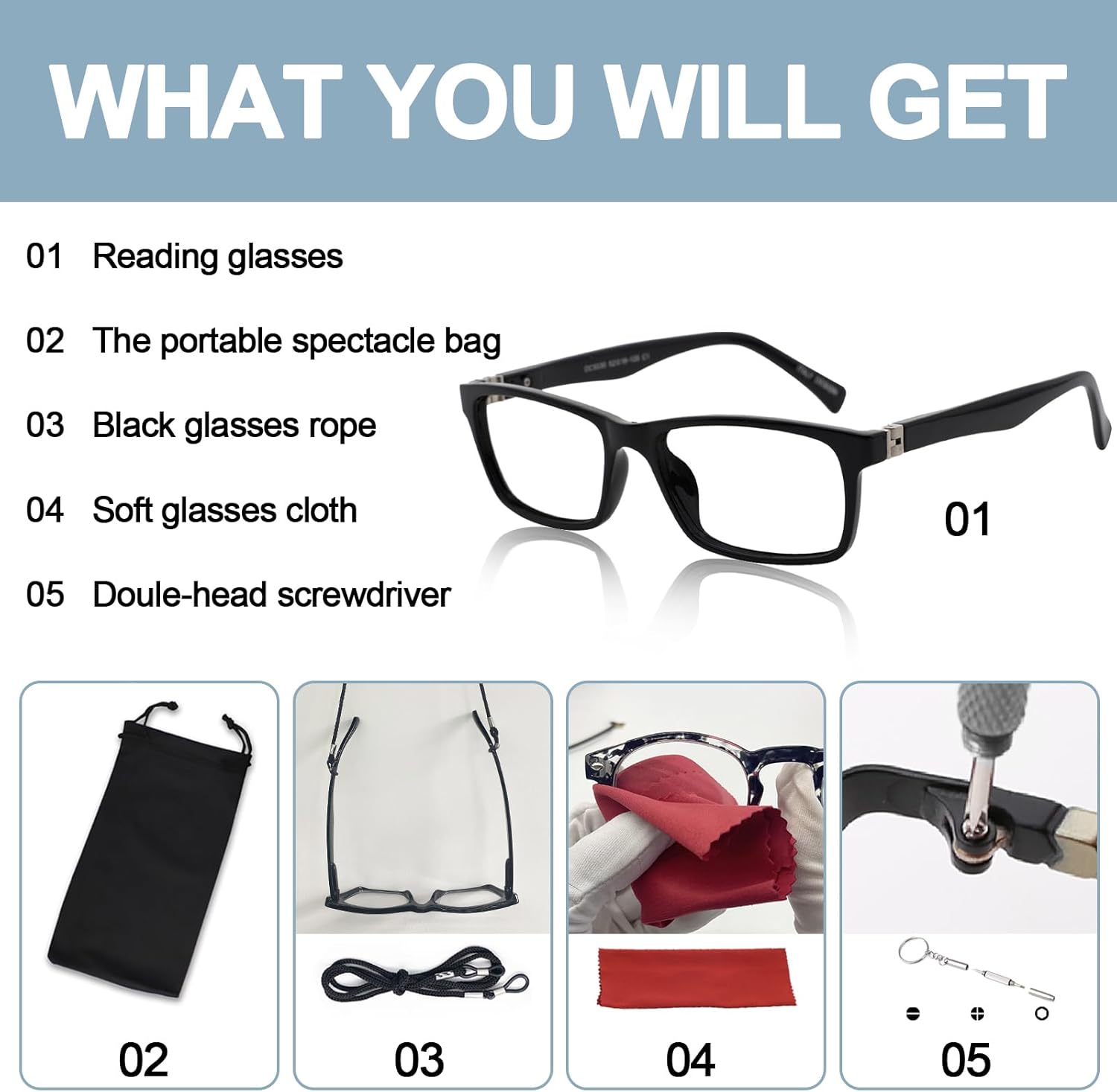 OCCI CHIARI Bifocals Reading Glasses for Men,Transition Square Eye Protection Readers