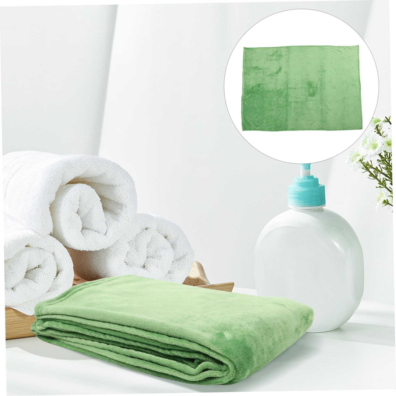 Einfarbige Polar Fleece Decke Grün aus Polyester zum Wärmen