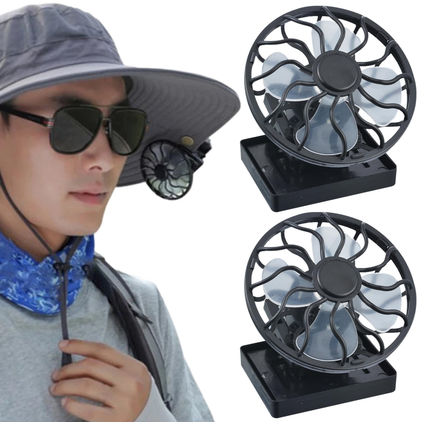 Ventilateur à clipser pour capuchon solaire portable 2V 0.1W | Lot de 2