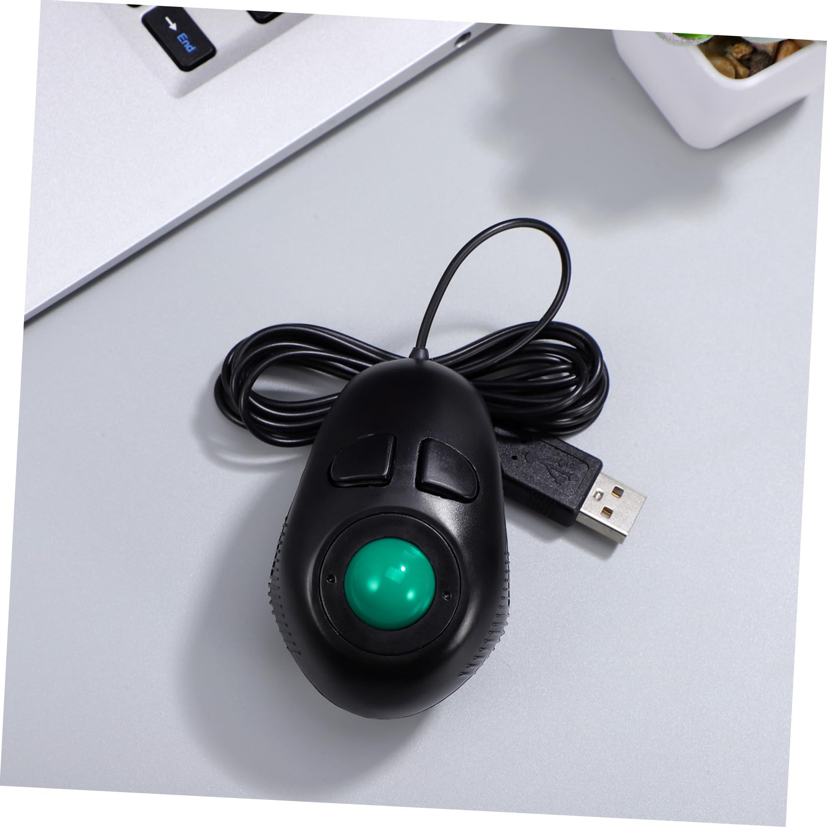 SHINEOFI Mini Mouse Trackball Usb 4d Tre Pulsanti Per Laptop e Pc, Design Compatto e Portatile Nero Scorrimento Pagina Controllato Dal Pollice, Plug and Play Senza Software
