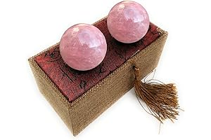 Rose Quartz Baoding Balls for Women – 1.4" Pink Crystal Healing Balls...