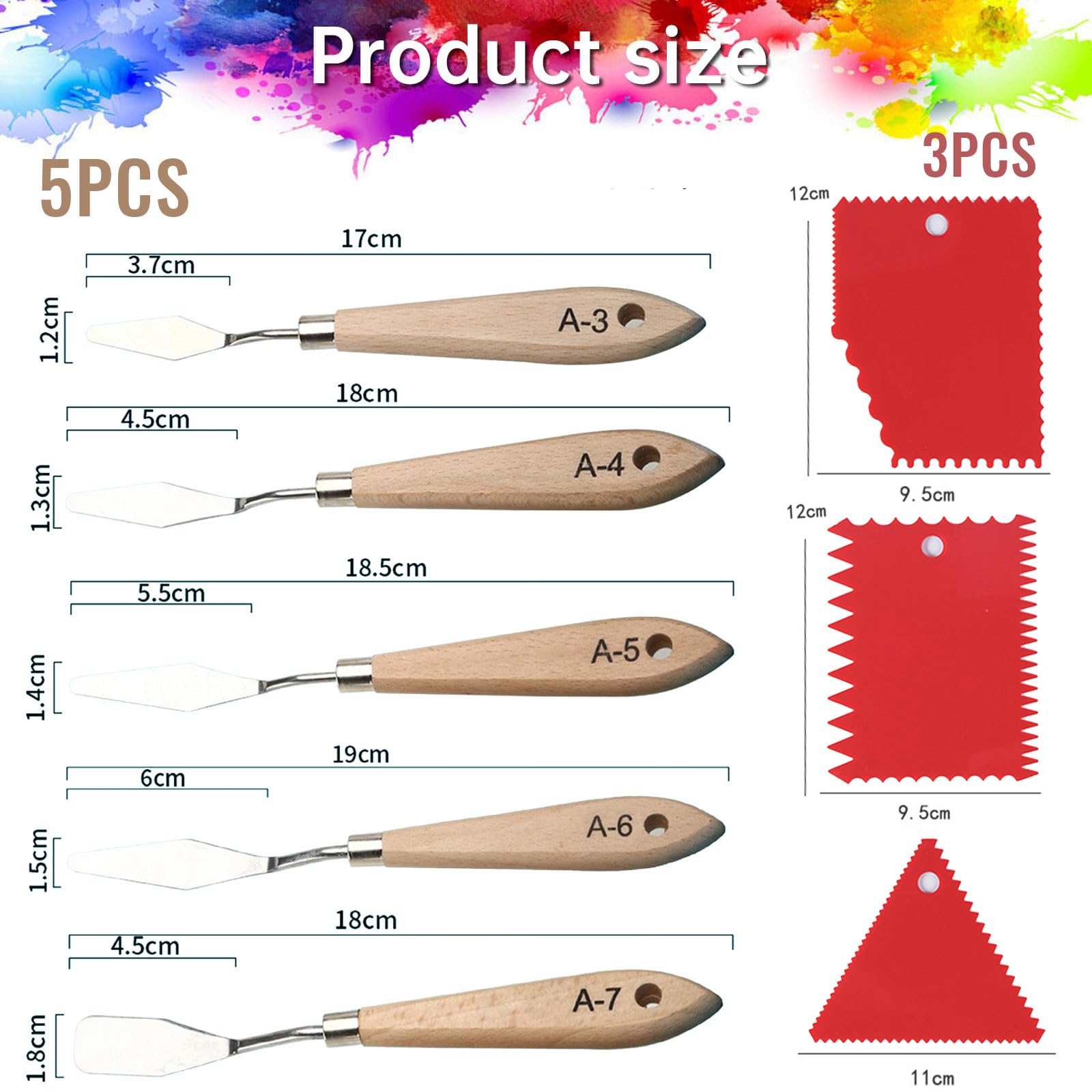 Set 15 Spatole Per Pittura - Acciaio Inox Per Olio, Acrilico, Tecnica - Foto 7