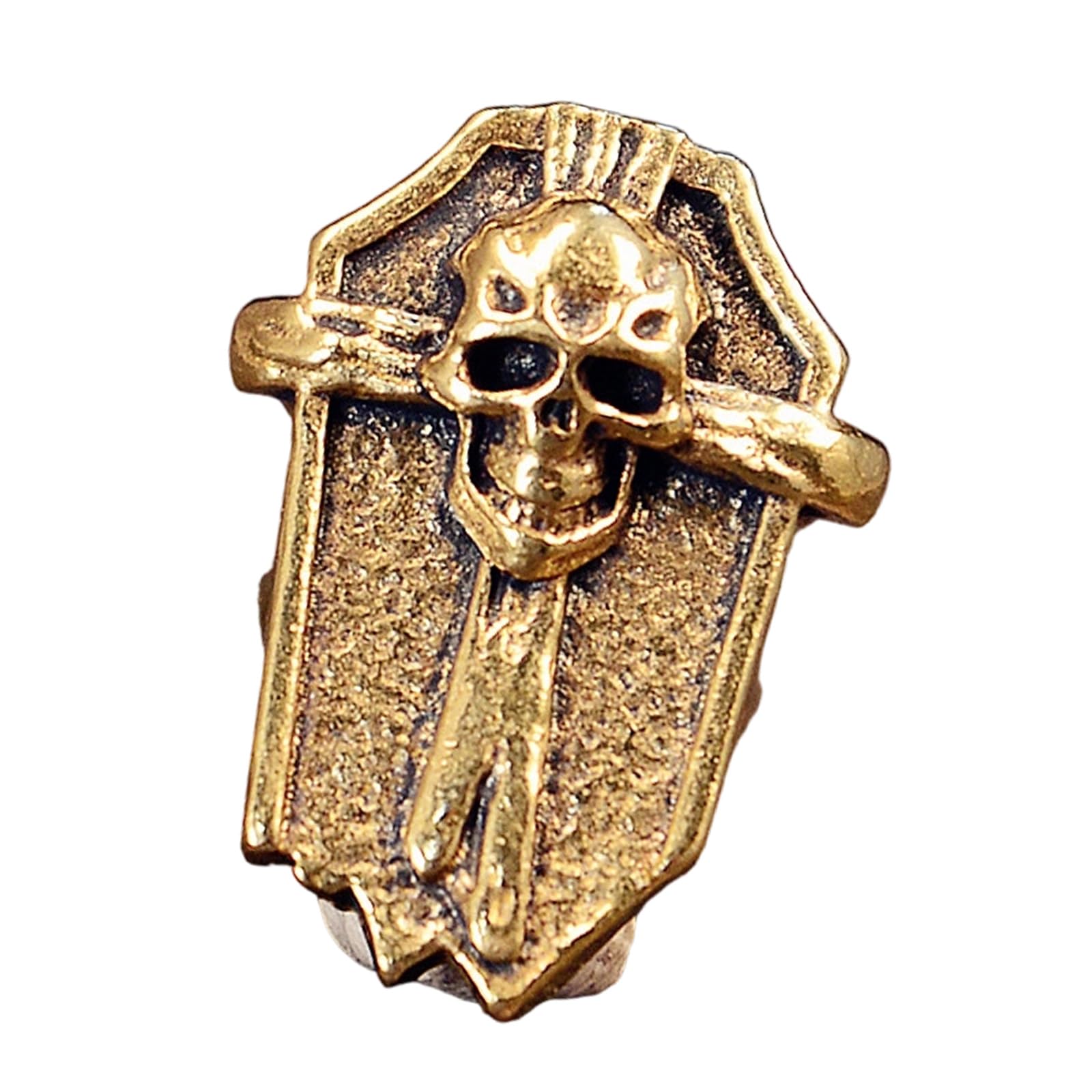 Tsophreniq Carved Copper Skull Charm for Costume Jewelry, Paracord Bracelets & Gothic Clothing Decoration Retro Charm