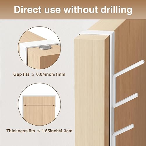 Miniatura 8 de niffgaff 10 ganchos para colocar sobre la puerta, toallero vertical sobre la puerta, gancho para colocar sobre la puerta, para colgar toallas y