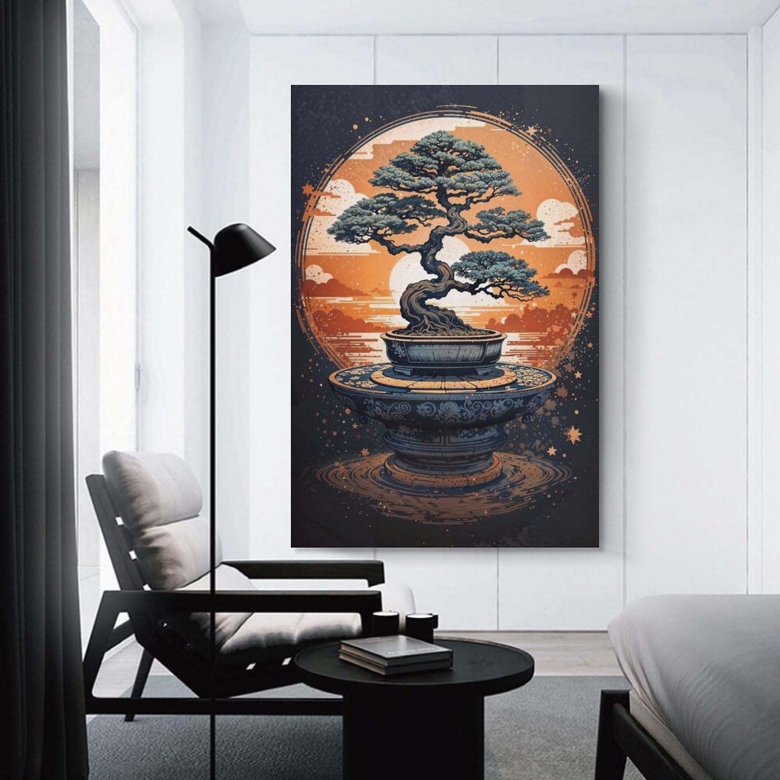 Junmoney Japanese Eternal Bonsai Wall Picture Print, 08x12inch(20x30cm), for Workspace Walls, Study Corners Or Bedrooms, Wall Art That Adds Style to Work Areas