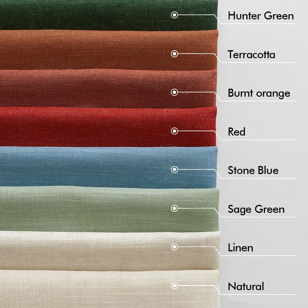 MIULEE Linen Curtains 96 Inch Length for Living Room 2 Panels, Terracotta Rod Pocket Back Tab Light Filtering Semi Sheer Boho Soft Linen Window Fall Drapes Farmhouse Burlap Decor Curtains for Bedroom - Image 6