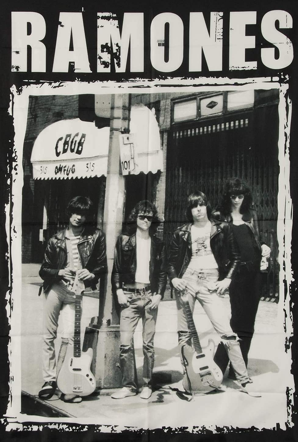 Bharat Udyog Ramones Poster - B/W Music Band Wall Sticker 300 Gsm Art Card Paper Print Artwork Printed (13x19 inch)