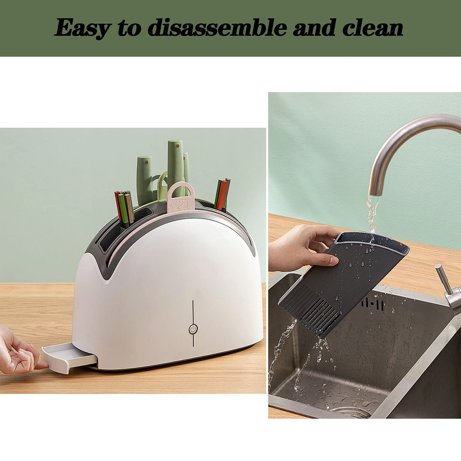 CGF- Desinfección Inteligente de Tablas de Cortar de Cuchillos, desinfección de Cuchillos, Herramientas de Cocina, Soporte de Secado, para una fácil Limpieza, Cuchillo, utensilio, Cuchara